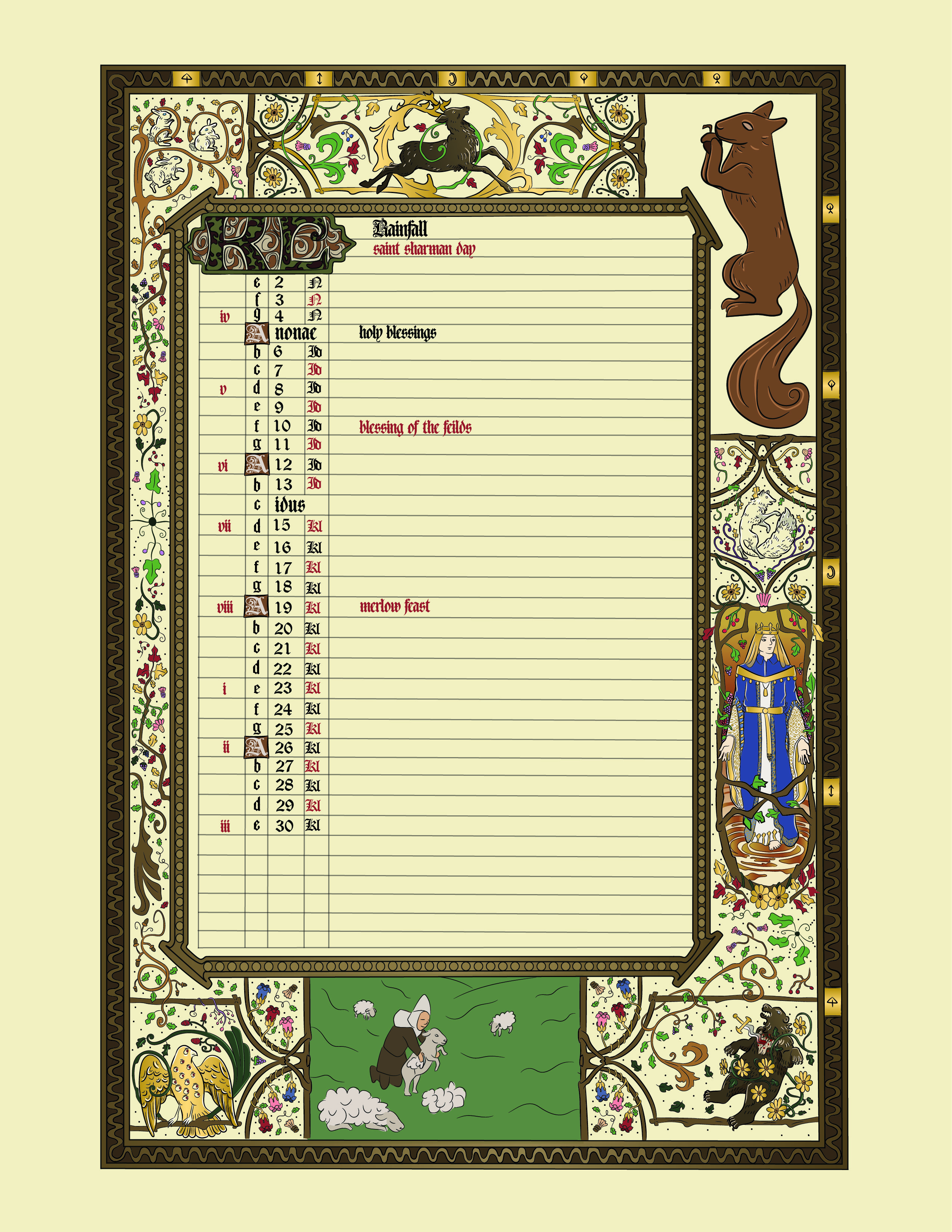 April calendar design